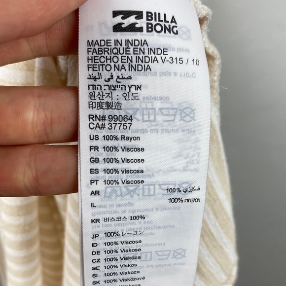 Billabong white/cream striped Twist It - Midi Dress size XS - Picture 10 of 12